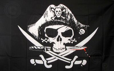 3x5 ft Dead Man's Chest Pirate Flag Jolly Roger Sabers Swords Deadman Polyester