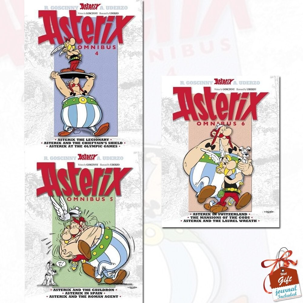 Omnibus Asterix Series 2 : Vol 4 - 6 , 9 Titles in 3 Books Collection Set