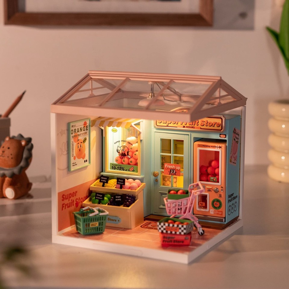 Progetto Artigianale Dettagliato Casa Bambole Miniatura Casa Delle Bambole In Miniatura Spilay - Kit Fai Da Te In Legno Con LED 1:24 Regalo Creativo Per Adulti Regalo Bambini