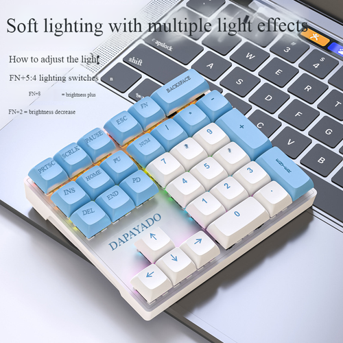 33-key Mini Mechanical Numeric Keypad Single-handed Financial External Keypad - Picture 3 of 9