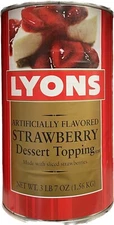 Lyons Strawberry Dessert Topping 1 Can 3lb 7oz Made with Sliced Strawberries
