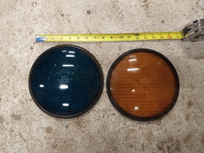 Eagle Signal Company Glas blau & bernstein Stop Go Eisenbahn Laterne Linse 8 1/4'' mit