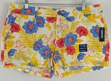 Old Navy Women 12 Shorts Everyday Floral Cotton 3.5" Inseam Slit Pockets