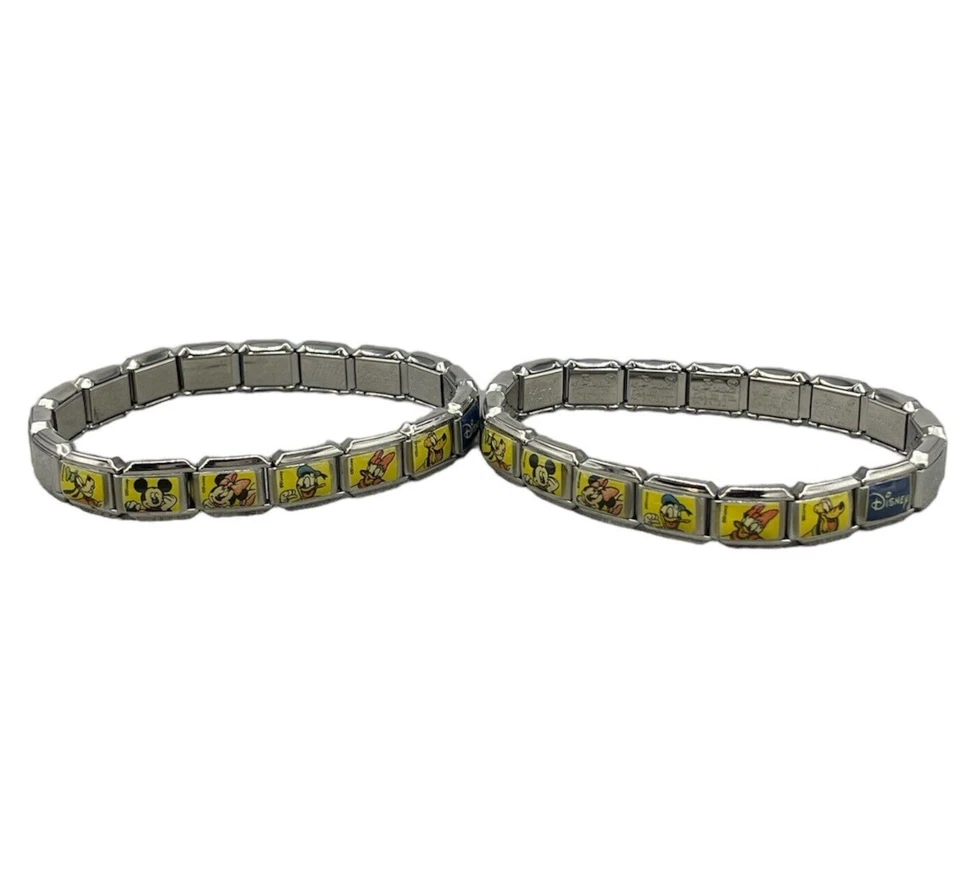 Double Bracelet Enfant Disney Mickey Élastique Acier Inoxydable Et Boîte Cadeau - Photo 1/4