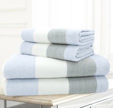 100% Super Soft Egyptian Cotton Ombre Multi Striped Super Plain Towels Hand Bath