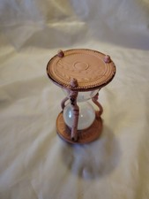 Vintage Pink Painted Metal and Glass Hourglass 5 Minute sand Timer shabby chic