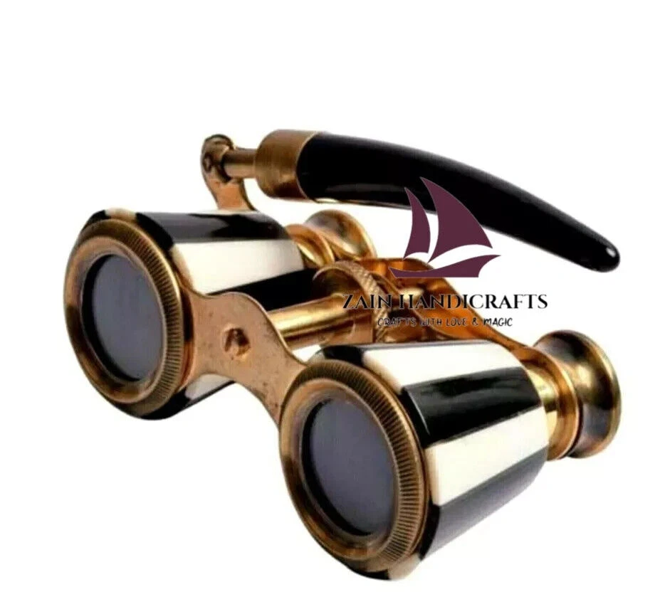 ZAIN Antik Vintage Opernglas Fernglas Perlmutt & Henkel Messing Geschenk - Bild 3 von 4