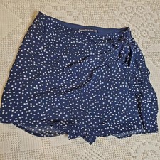 Abercrombie Fitch Women's XS Blue White Floral Skort Tie Bow Lined