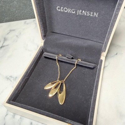 Georg Jensen Zephyr 1500 Necklace Regitze Overgaard K18YG 750 Gold Rare Vintage