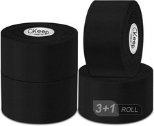 Athletic Tape, 4 Pack Black Sports Tape, Very Sturdy No Glue Residue, Wrist Ankl