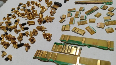 #ad Gold Lot 150 Pcs. Gold Recovery Telecom Connector Vintage Terminal Screw Fingers $99.00