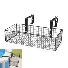 Large Size Metal Poolside Storage Basket - 14 x 6 x 3.5 in for Square Top Poo...