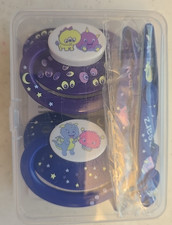 Rearz Lil' Monsters Pacifier Set 2 Pck Silicone With Clip Strap Blue/Purple NEW