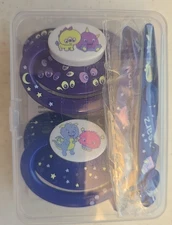 Rearz Lil' Monsters Pacifier Set 2 Pck Silicone With Clip Strap Blue/Purple NEW