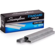 1/4 Inch Standard Staples Full Strip 5,000 Count Box for Heavy Duty Staplers