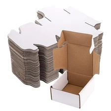 Cedilis 75 Pack Corrugated Mailer, 4x4x2 Inches Shipping Boxes, Small Cardboard