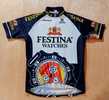 1997/98 Sibille Festina Watches Short Sleeved Cycling Jersey.