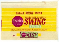 1940s Brach's Swing Twins candy bar wrapper - 1-1/8 oz - E J Brach, Chicago