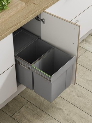 Innostor BIN35 ECOBIN 400mm Tandemauszug Abfalleimer anthrazit NEU