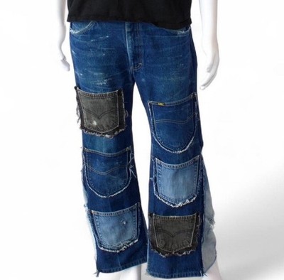 Custom 1 of 1 Resurrection Studios Pocket Pants with wide leg, unique find.