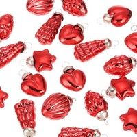 25 StüCk Weihnachtsschmuck Aus Glas,Roter Weihnachtsbaum