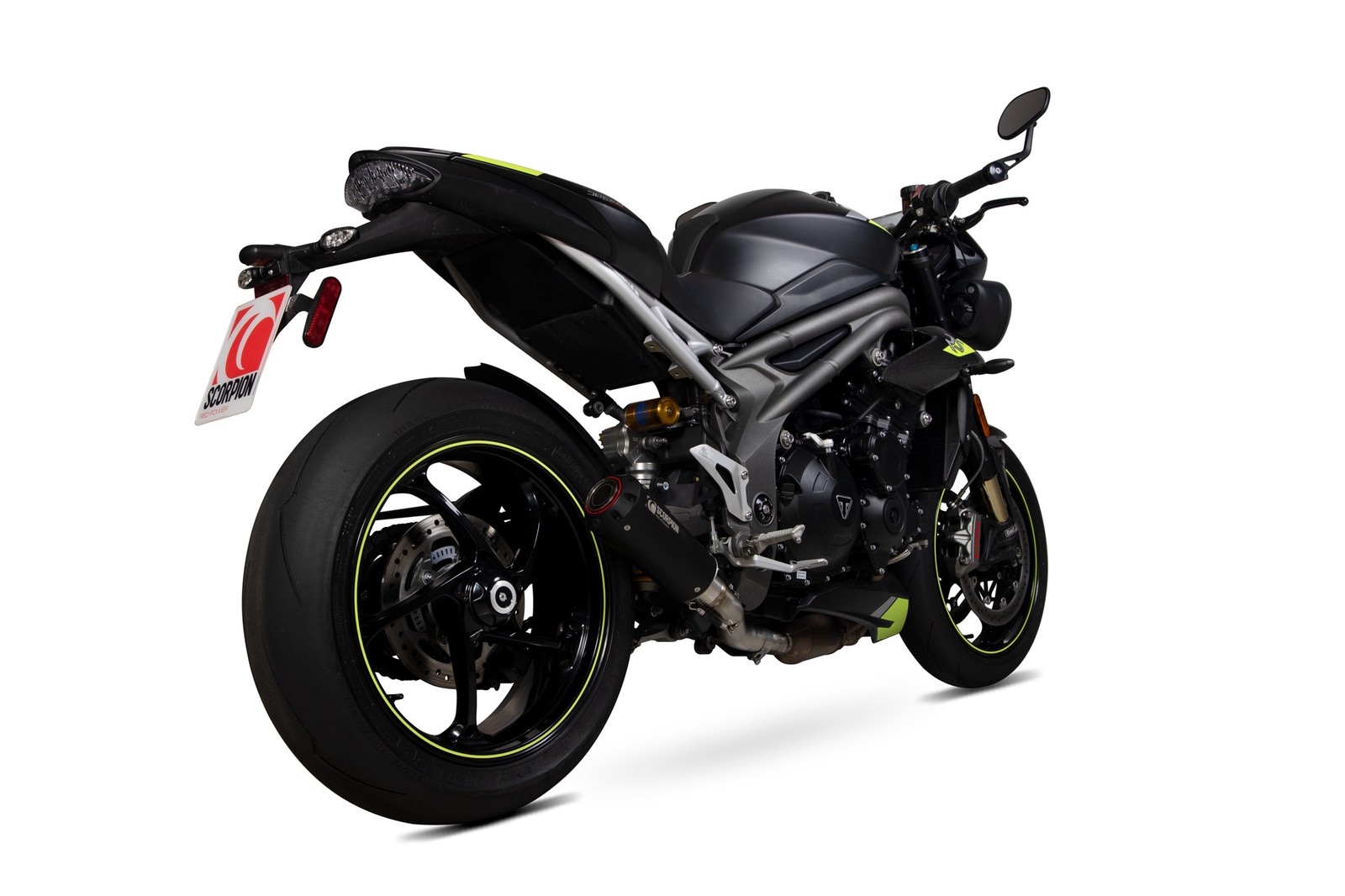 Speed Triple R S RS 18-20 Scorpion Exhaust Black Ceramic Slip-on PTR88SEBCER