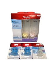 Playtex VentAire Standard Baby Bottles 3 Pack 9 OZ Extra Vent Disks and Nipples