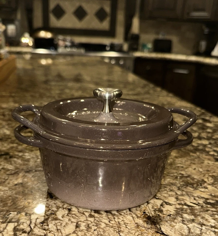 Panela de esmalte de ferro fundido vermicular 14cm marrom descontinuada sem água nova sem caixa - Imagem 2 de 4