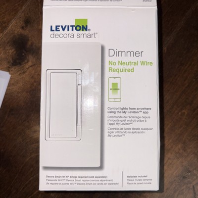 Leviton DN6HD Decora Smart Wi-Fi Dimmer Switch - White, No Neutral