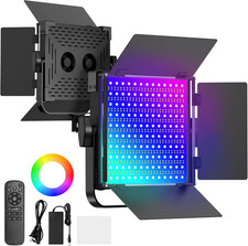 RGB Photography Lighting Kit, 50W Bi-Color LED Studio Lights, 2300K 8500K, CRI 9