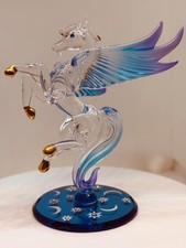 Handcrafted Pegasus Glass Figurine | Fantasy Celestial Star Collectible Decor