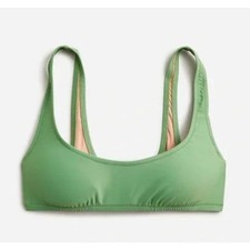 J. Crew Green Over the Shoulder Scoop Neck Heritage Bikini Top - Small - NWT