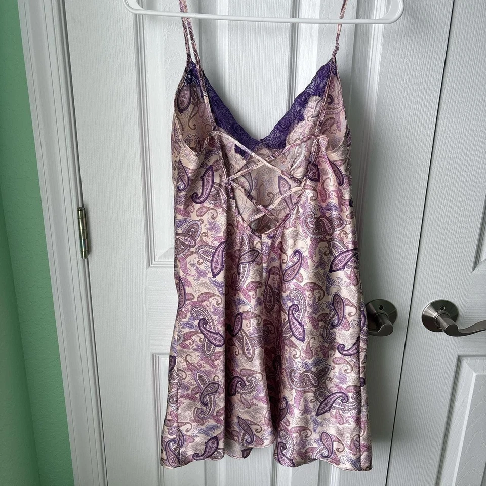 Vestido sin Mangas Secret Treasures Y2K Babydoll Para Mujer M Cachemira Púrpura Lazo de Encaje Foto 3 de 4