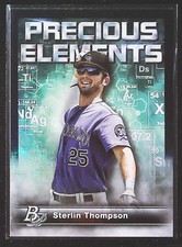 2023 Bowman Platinum Sterlin Thompson Precious Elements #PE-19 Colorado Rockies