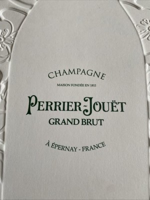 Perrier-Jouet Grand Brut Beautiful Engraved Empty Box