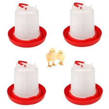 4-Pack Plastic Poultry Drinker Kit  1L Hanging Water Container for Chicken