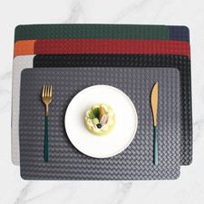 Creative double-sided woven leather placemat for dining table insulation