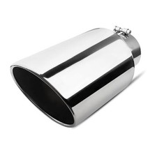 5 inch Inlet Exhaust Tip, 8" Outlet 15" Overall Length Stainless Steel Exhaust