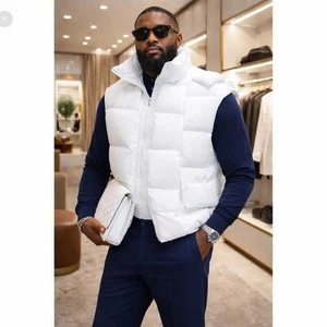 Veste blanche surdimensionnée en tissu pour hommes Cassette à manches courtes