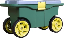 AG594R  Garden Cart Scooter and Seat: Garden Stool with Bench Seat and Interior 