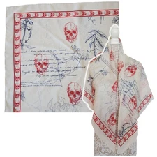 ALEXANDER MCQUEEN SCARF EXPLORER SKULL MODAL SILK FOULARD 55"