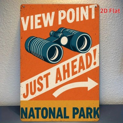 Retro Metal Sign View Point Just Ahead National Park Easter Spring Hiking Decor