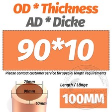 Kupferrohr Stange Kupfer Rohr AD 1mm bis 90mm Druckluft Wasser Installationsrohr