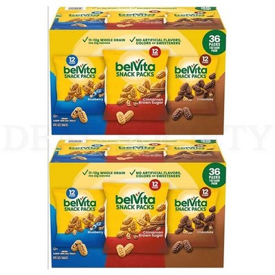 BelVita Breakfast Biscuits Variety Chocolate Cinnamon Blueberry 36ct Lot of 2