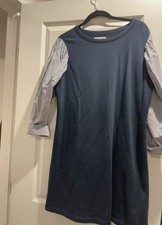 Free Assembly Women's Smocked Mini Dress with Square Shoulders SZ Large Preowned