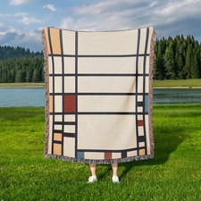 Mondrian Trafalgar Square Woven Blanket Modern Abstract Art Throw Wall Tapestry