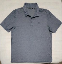 Travis Mathew Men's Golf Polo Shirt Short Sleeve Gray Pima Cotton Blend Logo XL