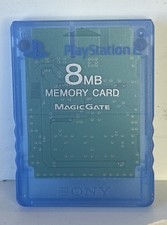 Sony Playstation 2 PS2 Official OEM MagicGate 8mb Memory Card Genuine Sony Blue