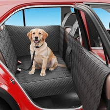 Dog Car Seat Cover for Back Hard Bottom Extender for Dogs - Supports 400lbs Pet