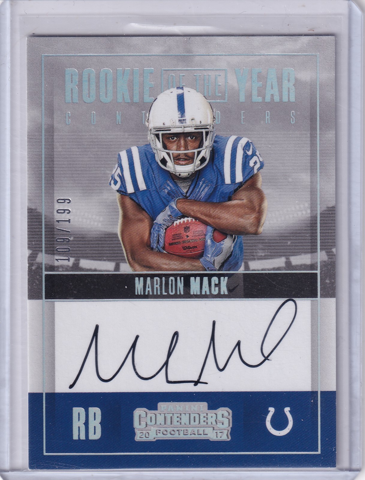 Marlon Mack Panini Contenders Rookie of the Year Contenders Autographs #RYMM Base